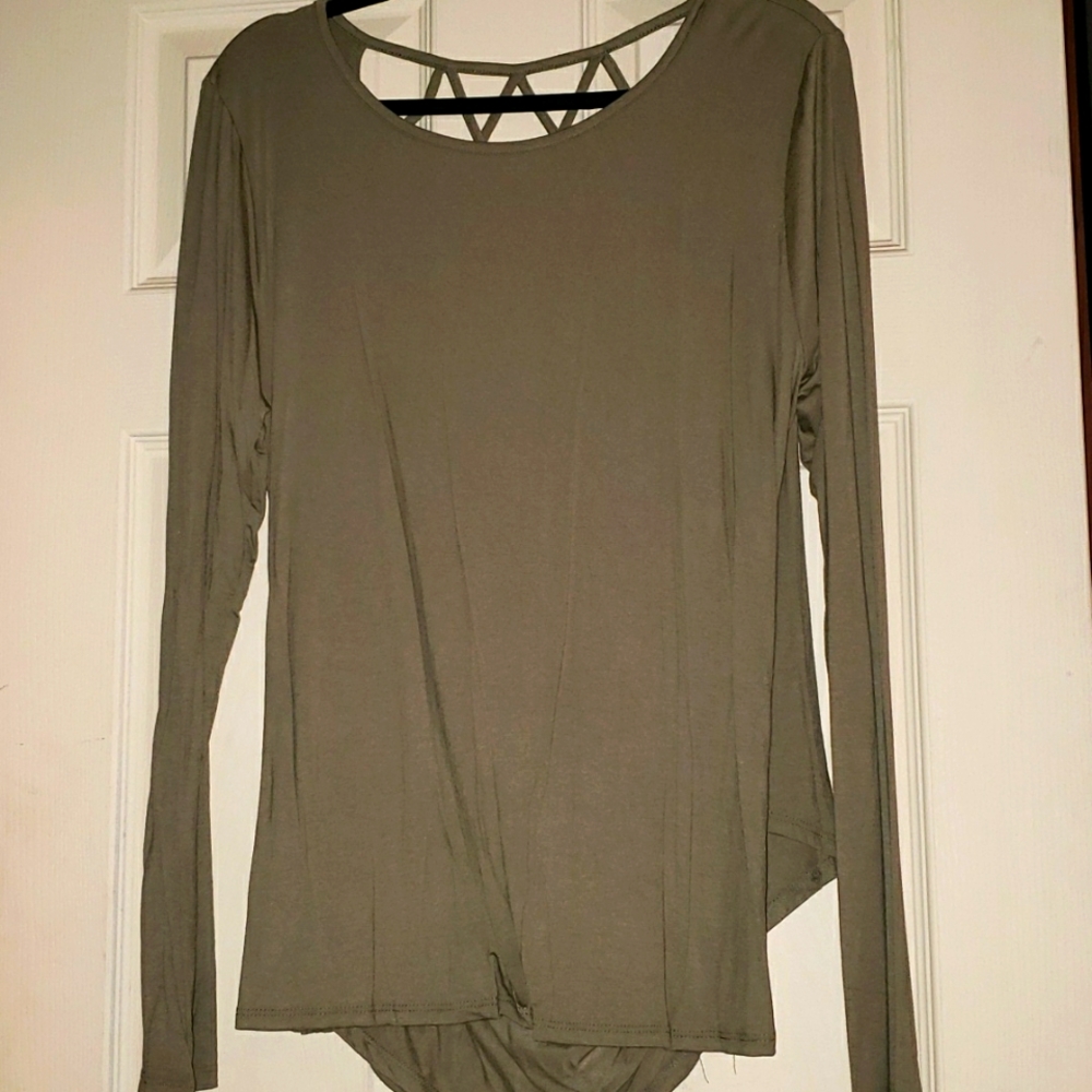 CBRAND Olive green long sleeve top size 2XL